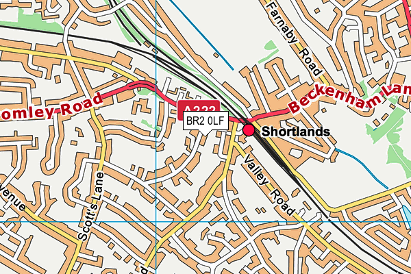 BR2 0LF map - OS VectorMap District (Ordnance Survey)