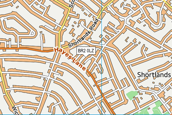BR2 0LZ map - OS VectorMap District (Ordnance Survey)