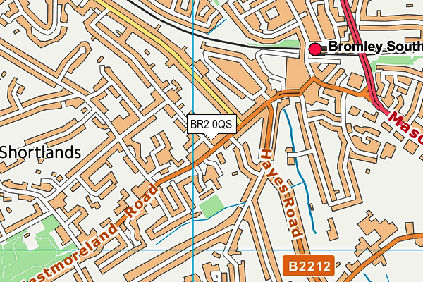 BR2 0QS map - OS VectorMap District (Ordnance Survey)