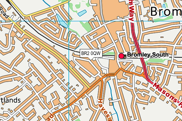 BR2 0QW map - OS VectorMap District (Ordnance Survey)