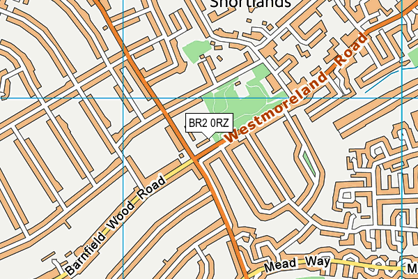 BR2 0RZ map - OS VectorMap District (Ordnance Survey)