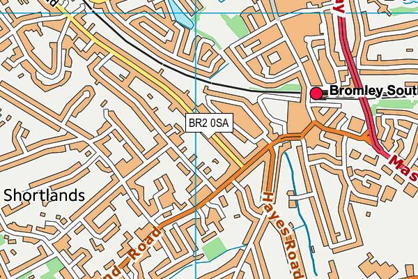BR2 0SA map - OS VectorMap District (Ordnance Survey)