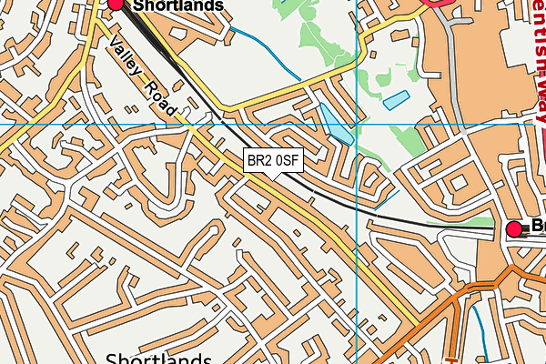 BR2 0SF map - OS VectorMap District (Ordnance Survey)