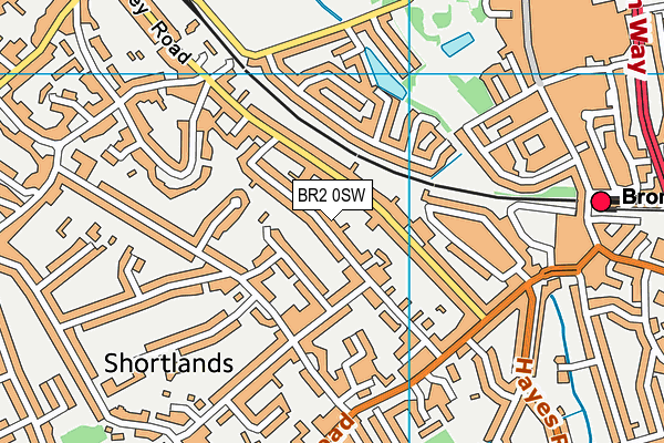 BR2 0SW map - OS VectorMap District (Ordnance Survey)