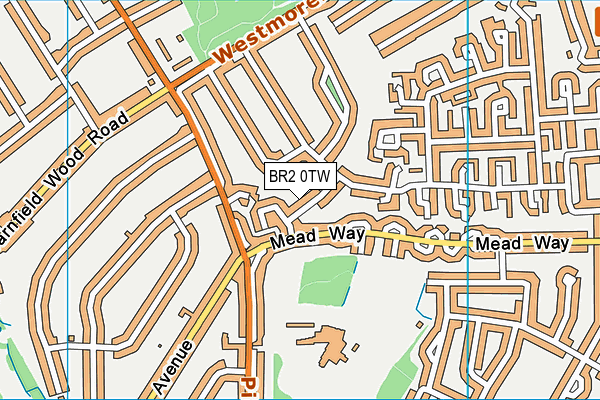 BR2 0TW map - OS VectorMap District (Ordnance Survey)