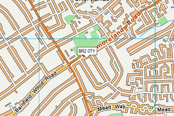 BR2 0TY map - OS VectorMap District (Ordnance Survey)