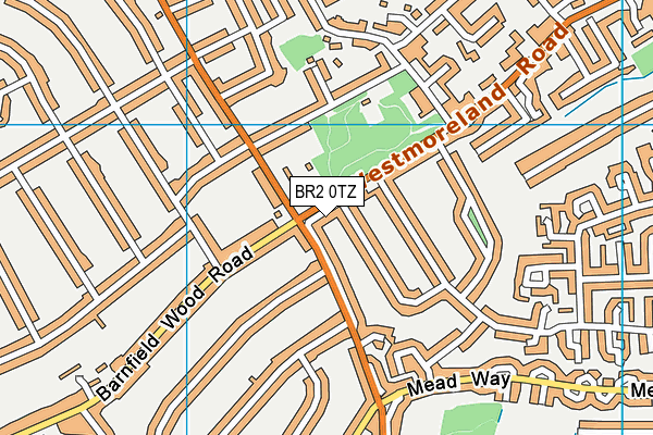 BR2 0TZ map - OS VectorMap District (Ordnance Survey)