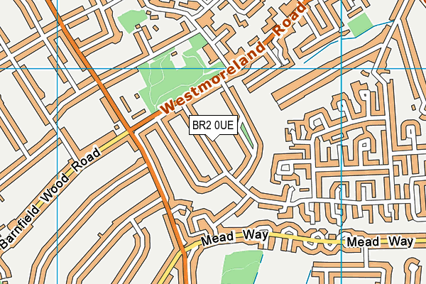 BR2 0UE map - OS VectorMap District (Ordnance Survey)