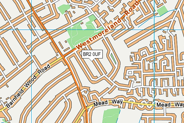 BR2 0UF map - OS VectorMap District (Ordnance Survey)