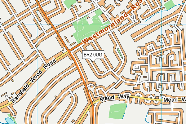 BR2 0UG map - OS VectorMap District (Ordnance Survey)