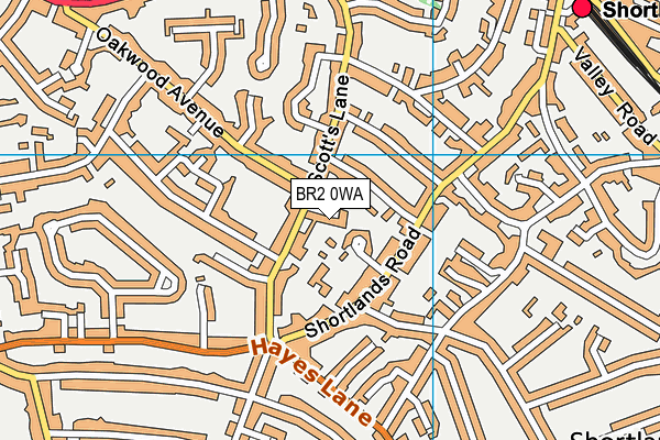 BR2 0WA map - OS VectorMap District (Ordnance Survey)