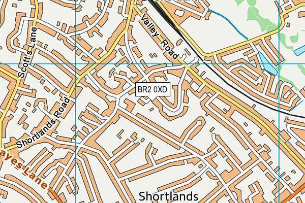 BR2 0XD map - OS VectorMap District (Ordnance Survey)