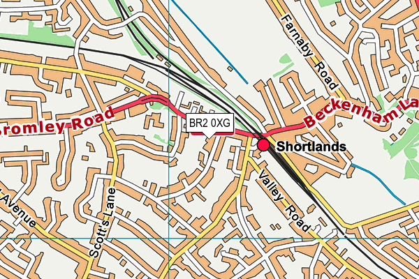 BR2 0XG map - OS VectorMap District (Ordnance Survey)