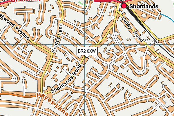 BR2 0XW map - OS VectorMap District (Ordnance Survey)