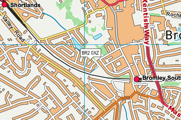 BR2 0XZ map - OS VectorMap District (Ordnance Survey)