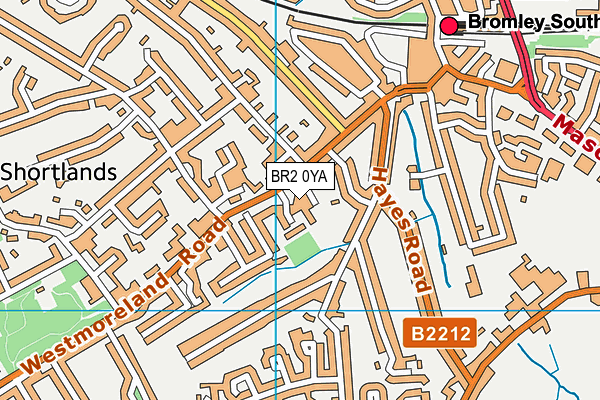 BR2 0YA map - OS VectorMap District (Ordnance Survey)