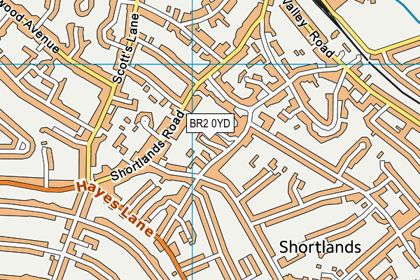 BR2 0YD map - OS VectorMap District (Ordnance Survey)