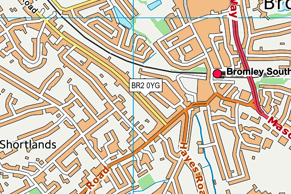 BR2 0YG map - OS VectorMap District (Ordnance Survey)