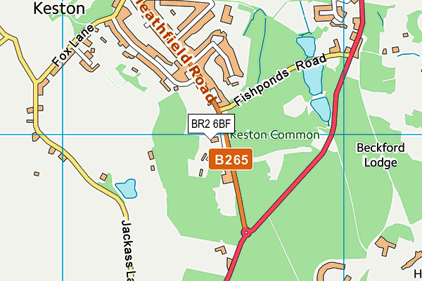 Keston Village Hall map (BR2 6BF) - OS VectorMap District (Ordnance Survey)