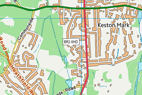 BR2 6HD map - OS VectorMap District (Ordnance Survey)
