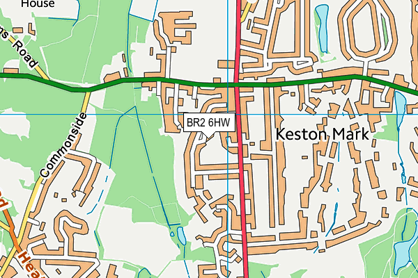 BR2 6HW map - OS VectorMap District (Ordnance Survey)