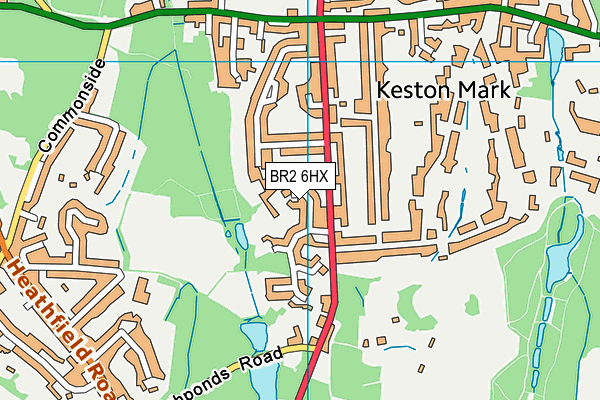 BR2 6HX map - OS VectorMap District (Ordnance Survey)