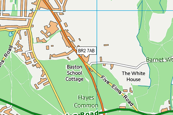 Baston School (Closed) map (BR2 7AB) - OS VectorMap District (Ordnance Survey)