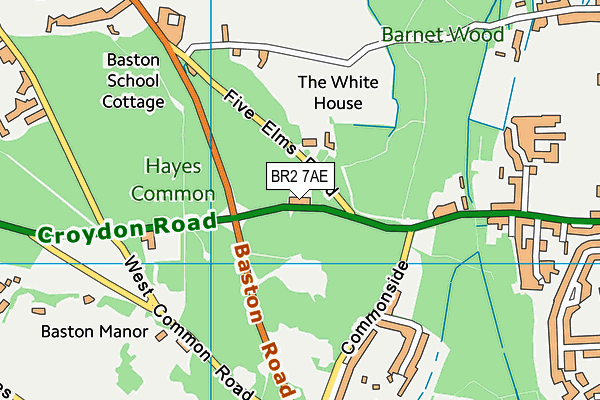 BR2 7AE map - OS VectorMap District (Ordnance Survey)