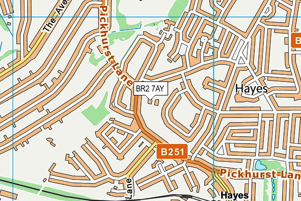 BR2 7AY map - OS VectorMap District (Ordnance Survey)