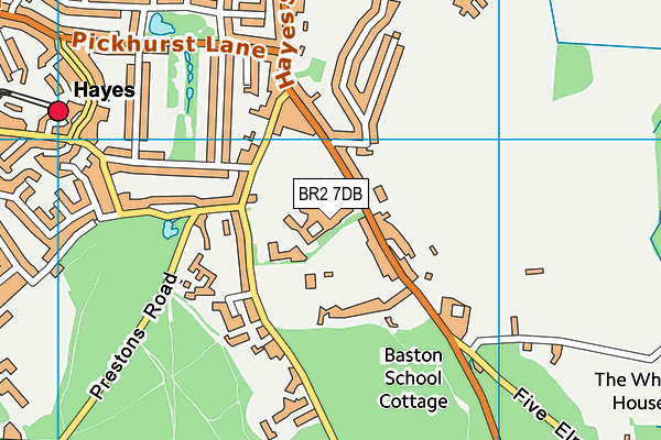 Hayes School map (BR2 7DB) - OS VectorMap District (Ordnance Survey)