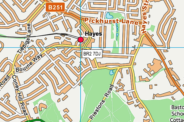 BR2 7DJ map - OS VectorMap District (Ordnance Survey)