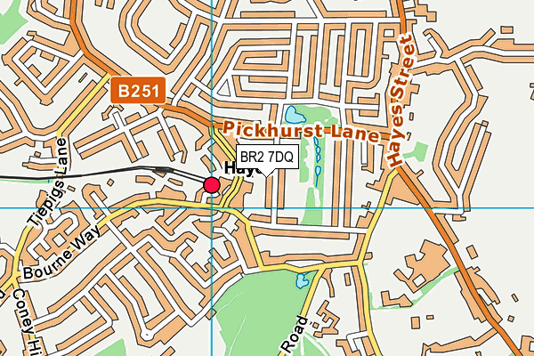 BR2 7DQ map - OS VectorMap District (Ordnance Survey)