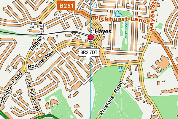 BR2 7DT map - OS VectorMap District (Ordnance Survey)