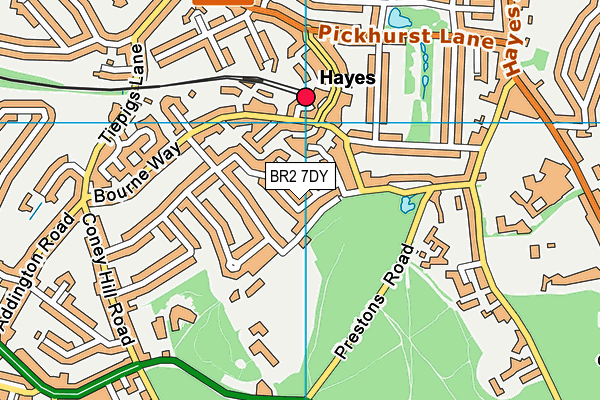 BR2 7DY map - OS VectorMap District (Ordnance Survey)