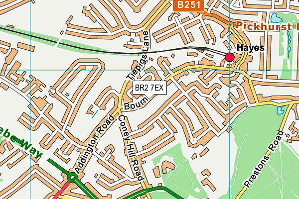 BR2 7EX map - OS VectorMap District (Ordnance Survey)