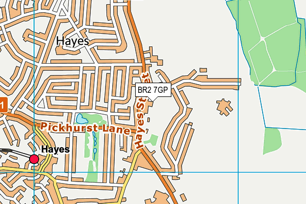 BR2 7GP map - OS VectorMap District (Ordnance Survey)