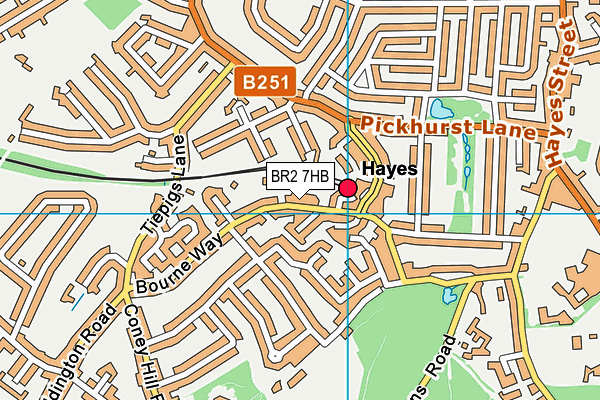 BR2 7HB map - OS VectorMap District (Ordnance Survey)