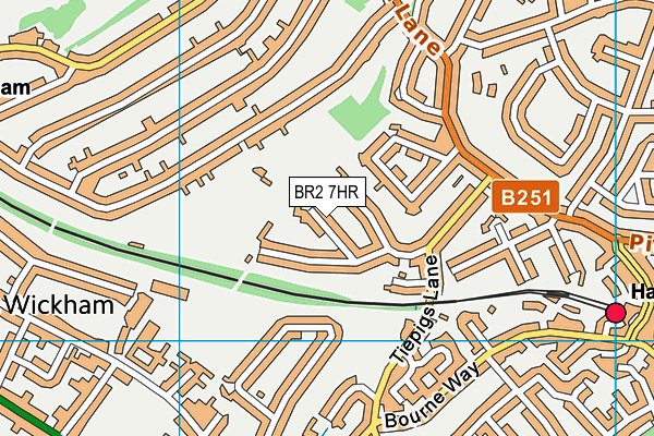 BR2 7HR map - OS VectorMap District (Ordnance Survey)