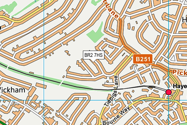 BR2 7HS map - OS VectorMap District (Ordnance Survey)