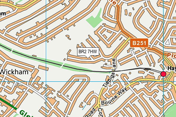 BR2 7HW map - OS VectorMap District (Ordnance Survey)