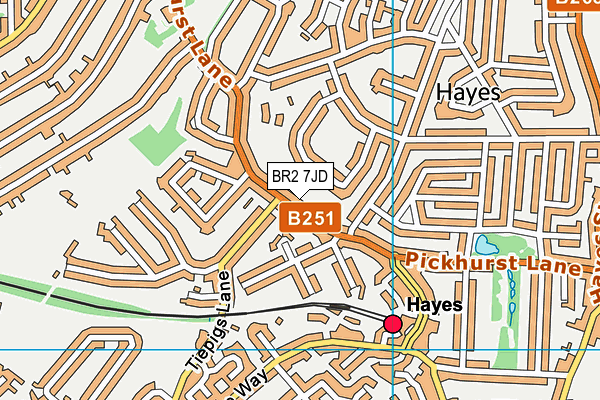 BR2 7JD map - OS VectorMap District (Ordnance Survey)