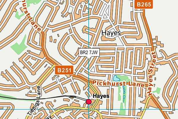BR2 7JW map - OS VectorMap District (Ordnance Survey)