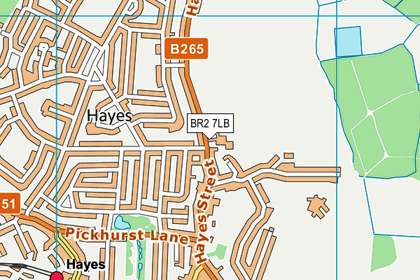 BR2 7LB map - OS VectorMap District (Ordnance Survey)