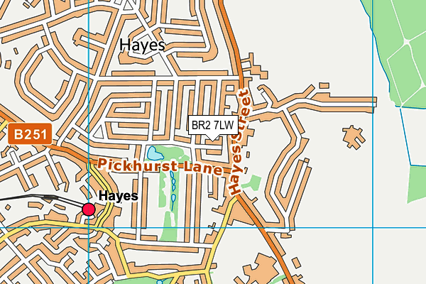 BR2 7LW map - OS VectorMap District (Ordnance Survey)