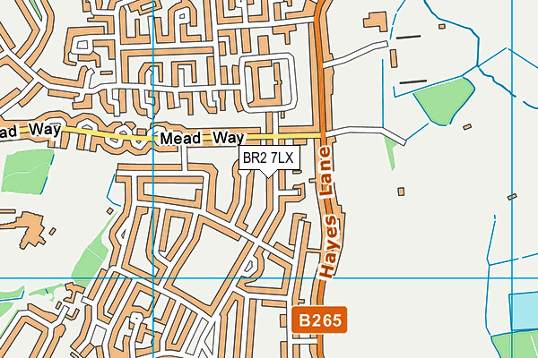 BR2 7LX map - OS VectorMap District (Ordnance Survey)