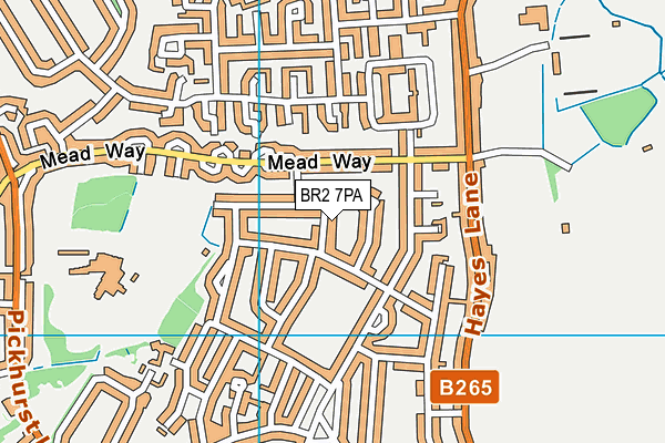 BR2 7PA map - OS VectorMap District (Ordnance Survey)