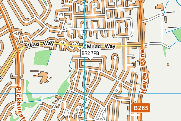 BR2 7PB map - OS VectorMap District (Ordnance Survey)