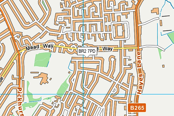 BR2 7PD map - OS VectorMap District (Ordnance Survey)