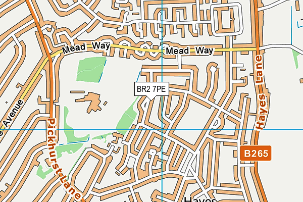 BR2 7PE map - OS VectorMap District (Ordnance Survey)