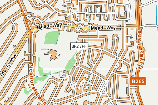 BR2 7PF map - OS VectorMap District (Ordnance Survey)
